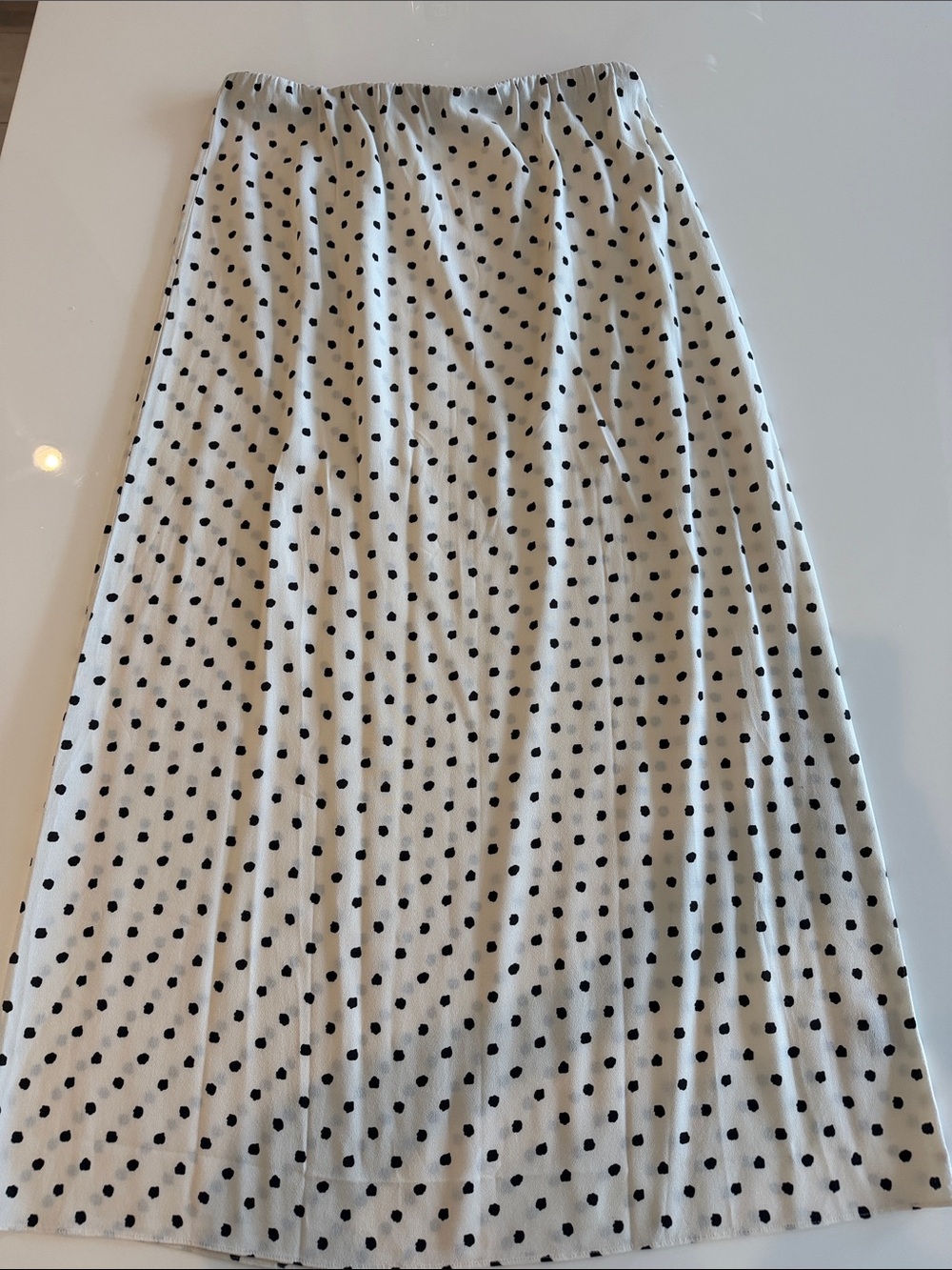 Jenni Kayne Cream Maxi Skirt with Black Polka Dots